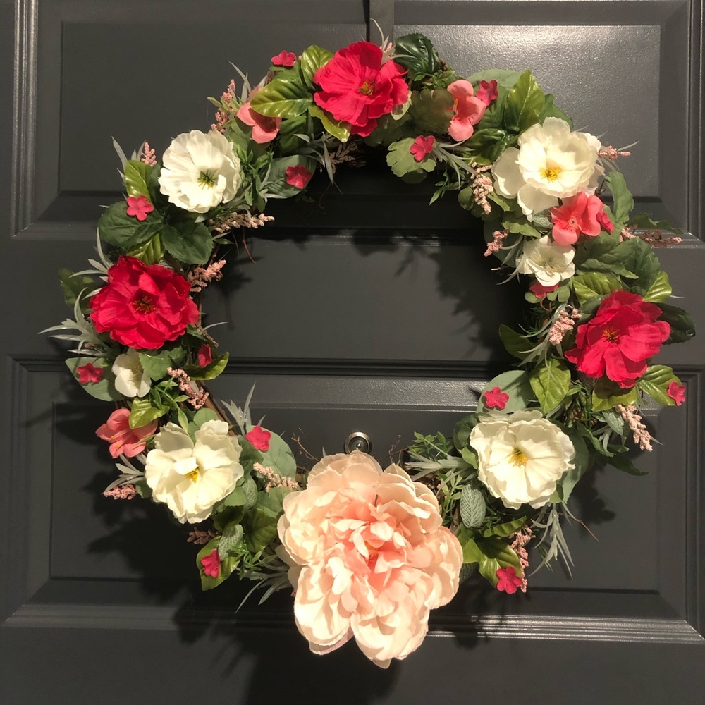 Summer flower door wreath (new)